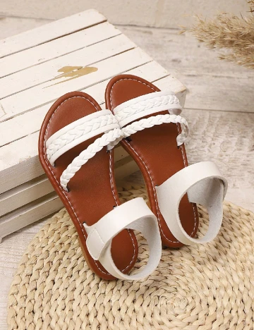 Sandale Shein Kids, alb