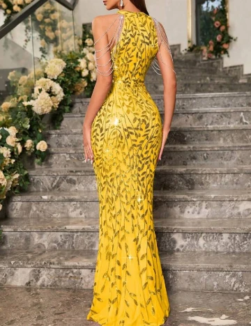 Rochie lunga Miss ord, galben