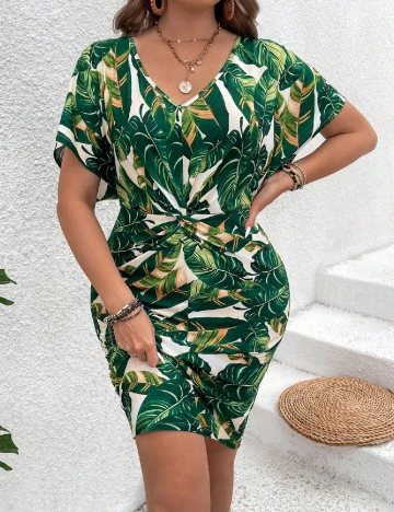 Rochie scurta SHEIN CURVE, verde