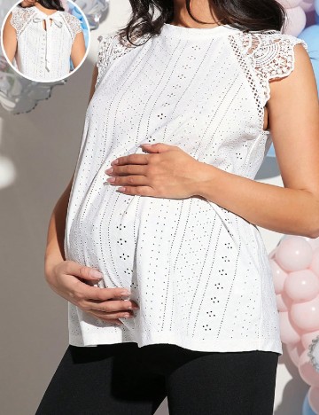 
						Bluza SHEIN Maternity, alb