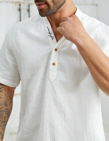 Camasa SHEIN Plus Size Men, alb