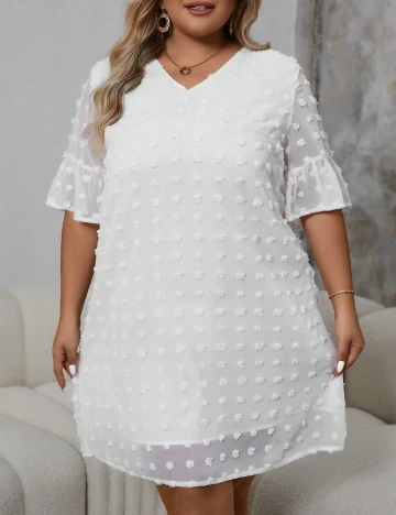 Rochie scurta SHEIN CURVE, alb