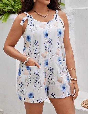 Salopeta SHEIN CURVE, alb