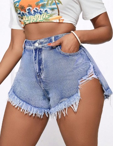 
						Pantaloni scurti SHEIN CURVE, albastru