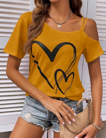 
						Tricou SHEIN, mustar