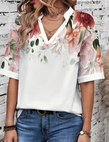 Bluza Emery Rose, alb