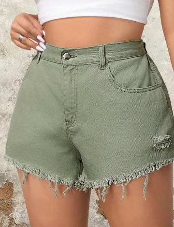 Pantaloni scurti SHEIN CURVE, verde