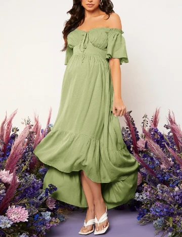 Rochie lunga SHEIN Maternity, verde