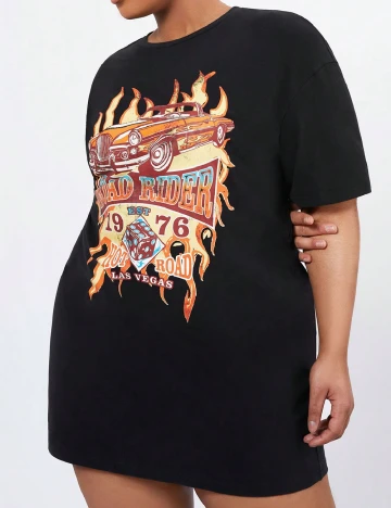 Rochie scurta Forever 21 Curve, negru