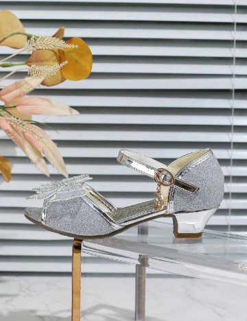 Pantofi Shein Kids, argintiu
