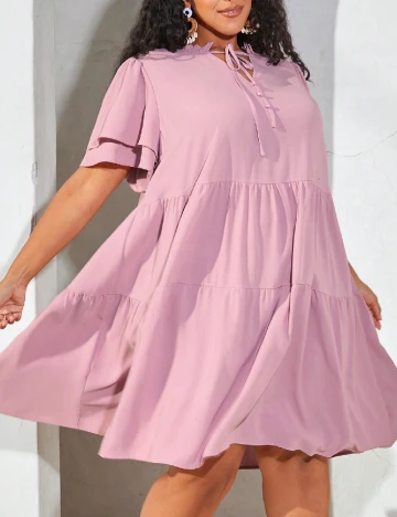 Rochie scurta SHEIN CURVE, roz