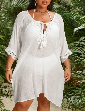 
						Rochie de plaja SHEIN CURVE, alb