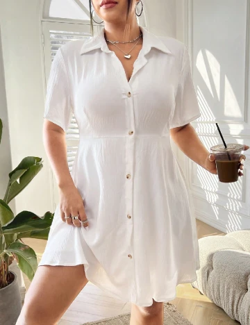 Rochie scurta SHEIN CURVE, alb