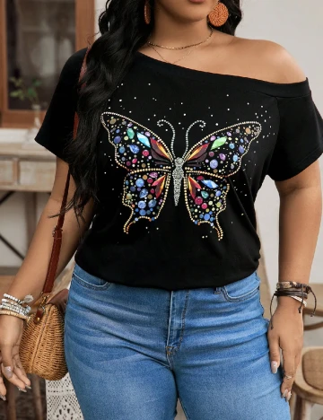 Tricou SHEIN CURVE, negru