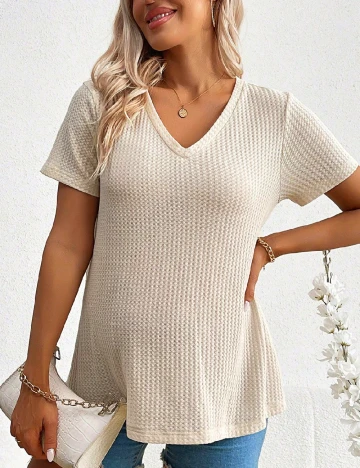 Tricou SHEIN Maternity, crem