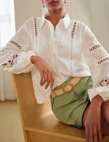 
						Set camasa si top SHEIN, alb