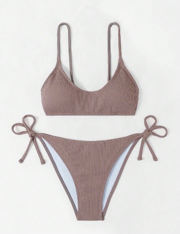 
						Costum de baie SHEIN, maro deschis