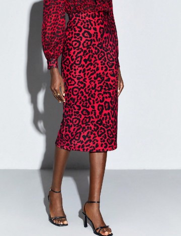 
						Fusta SHEIN, rosu/negru