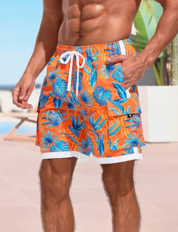 
						Short de baie SHEIN, portocaliu