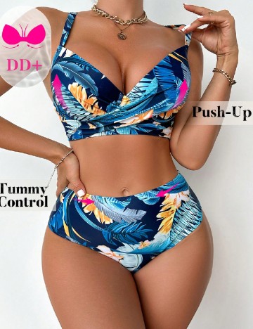 
						Costum de baie SHEIN CURVE, albastru