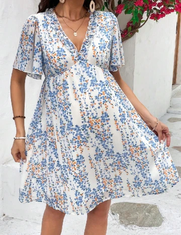 Rochie medie SHEIN Maternity, alb