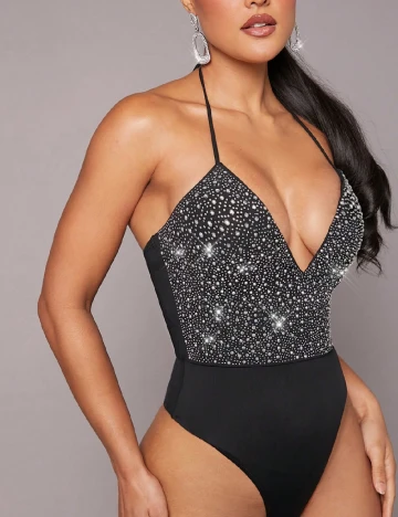 Body SHEIN, negru/argintiu