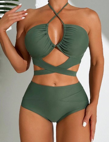 
						Costum de baie SHEIN, verde