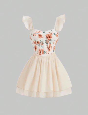 Rochie scurta SHEIN, crem