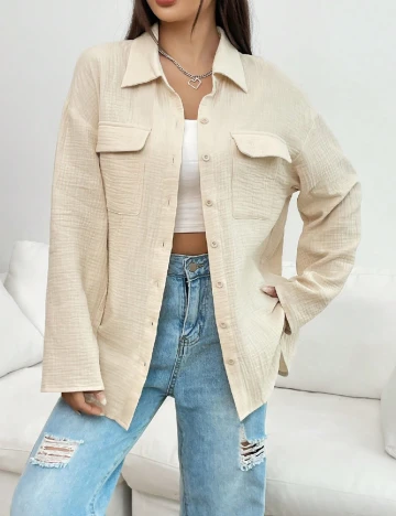 Camasa Oversize SHEIN, crem