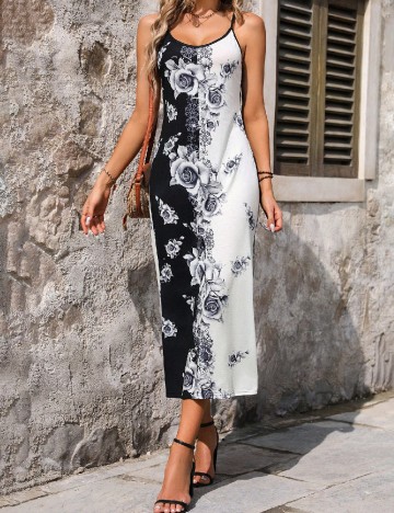 
						Rochie medie SHEIN, alb/negru