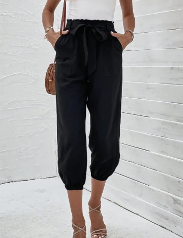 Pantaloni trei sferturi Emery Rose, negru