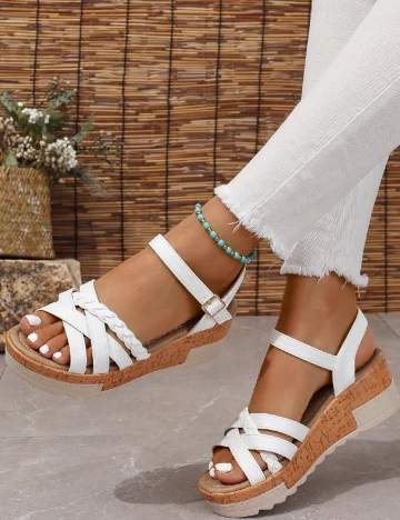 Sandale SHEIN, alb