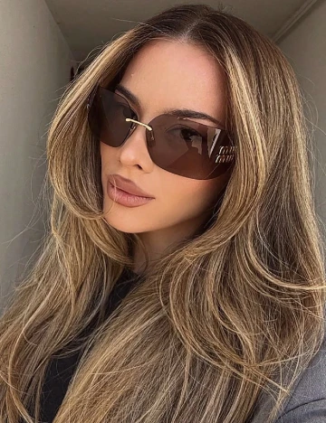 Ochelari de soare SHEIN, maro/auriu