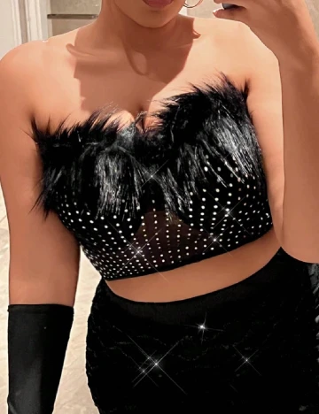 Top SHEIN CURVE, negru