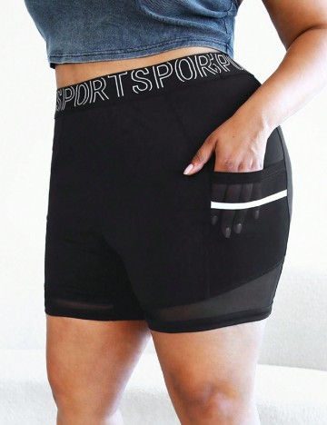 
						Pantaloni scurti SHEIN CURVE, negru