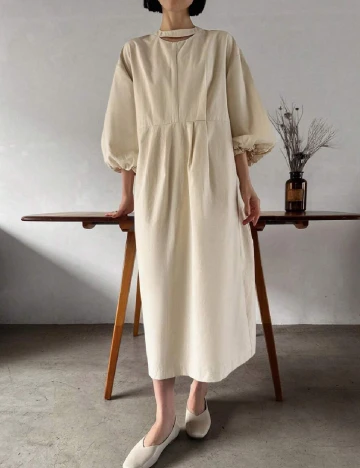 Rochie medie Friful, bej