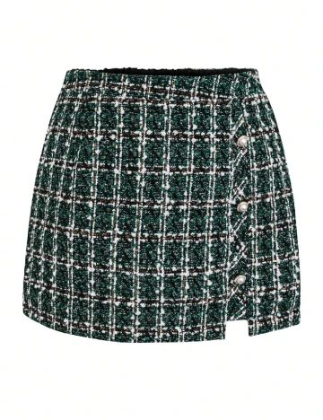 Fusta SHEIN CURVE, verde