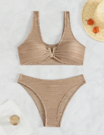 Costum de baie SHEIN, maro