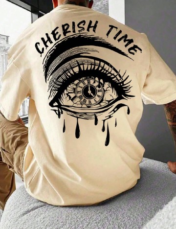 Tricou Oversize SHEIN, crem