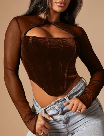 Top SHEIN, maro deschis