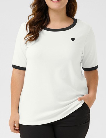 
						Tricou Kaffe Curve, alb