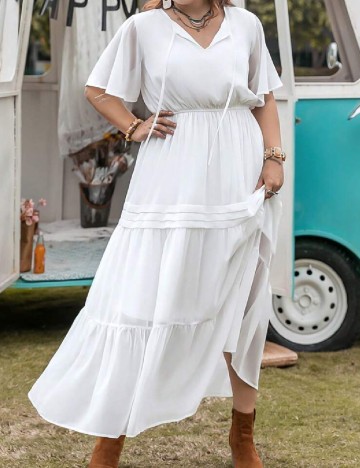 
						Rochie lunga SHEIN CURVE, alb