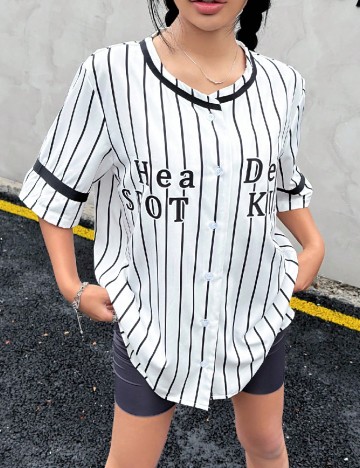 
						Camasa SHEIN, alb/negru