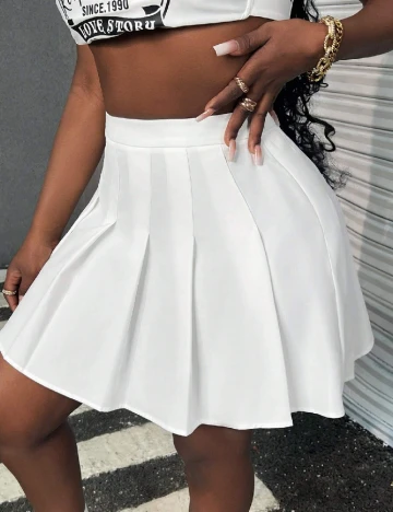 Set Fuste 2 bucati SHEIN, negru/alb