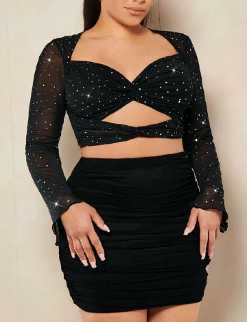 Top SHEIN CURVE, negru