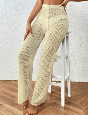 Pantaloni de plaja SHEIN, galben