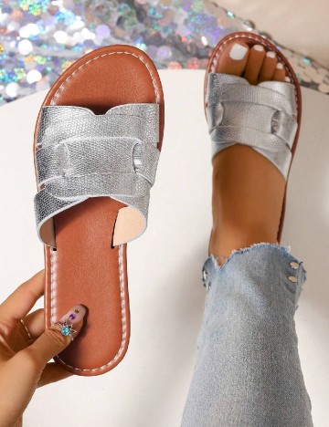 Slapi SHEIN, argintiu