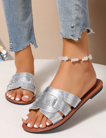 Slapi SHEIN, argintiu