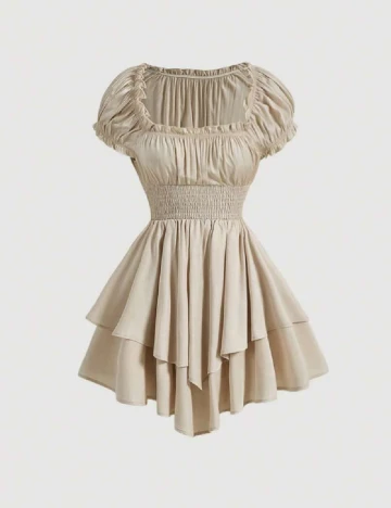 Rochie scurta SHEIN, crem