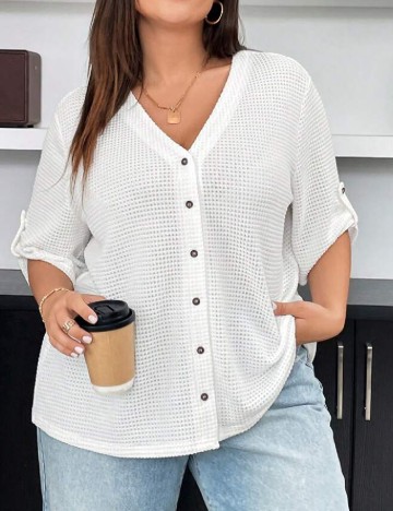 
						Bluza SHEIN CURVE, alb